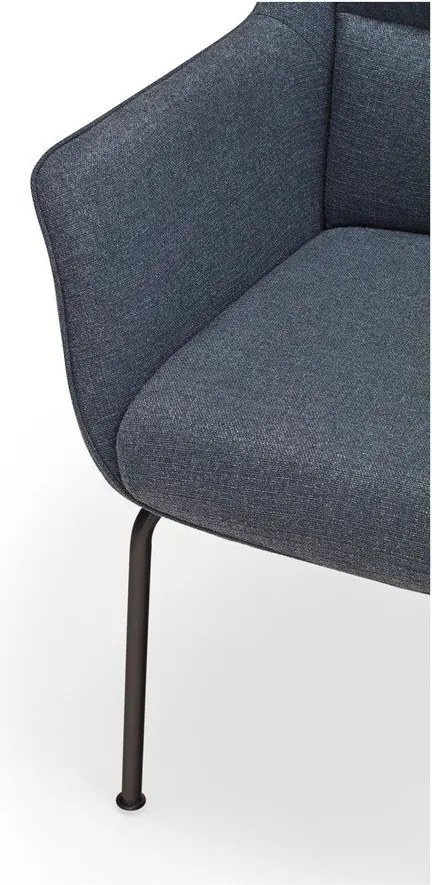 Син тапициран трапезен стол с подлакътници Sadira – Teulat