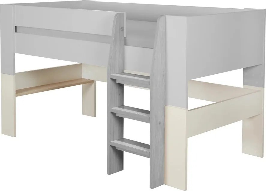 Бежово детско легло 90x200 cm повдигнато без ламелно дъно Loft – Roba