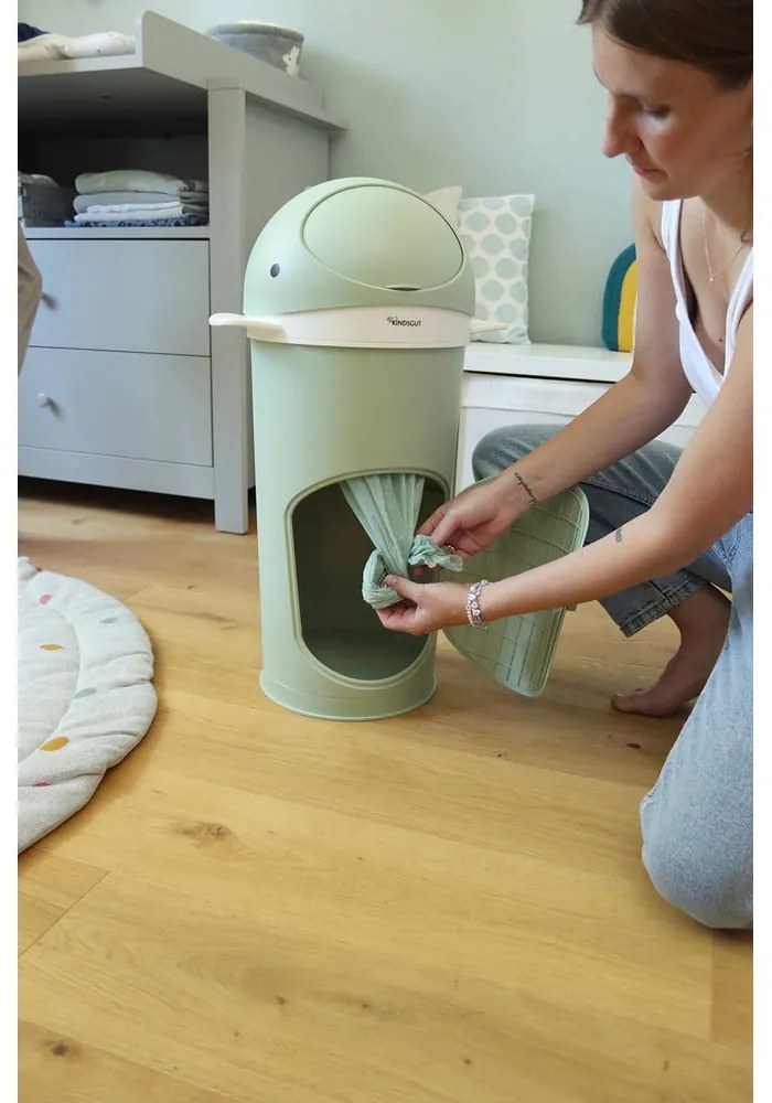 Зелено пластмасово кошче за пелени 25 l Whale – Kindsgut