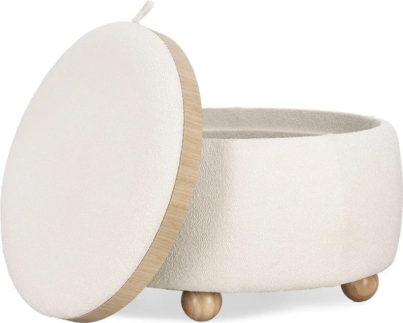 Кремава табуретка от прежда с примки от букле Irisha – Bizzotto