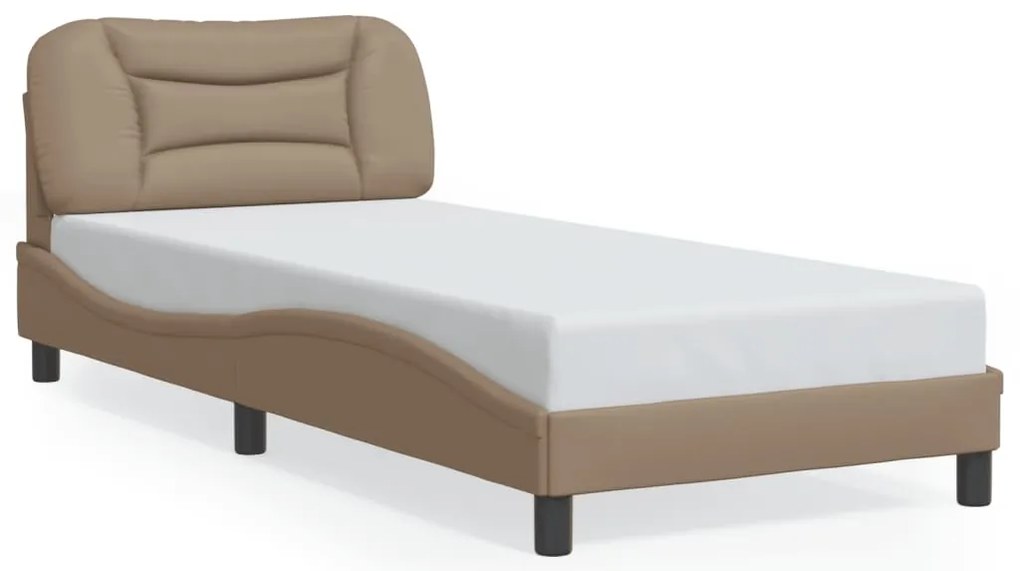 3207978 vidaXL Рамка за легло без матрак Hvar, капучино, 90x200 см, изкуствена кожа