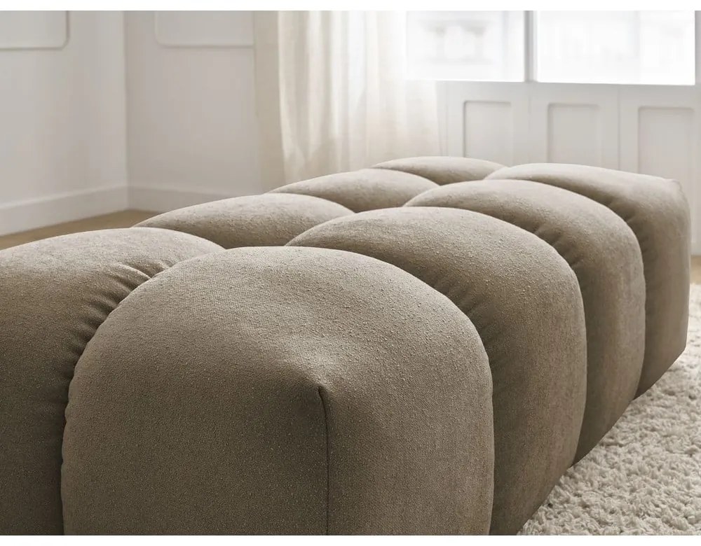 Кафяво-сива табуретка от прежда с примки от букле Everest – Bobochic Paris