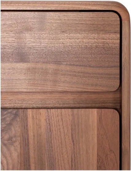 Кафяв скрин от масивен орех 90x110x45 cm Fawn – Gazzda