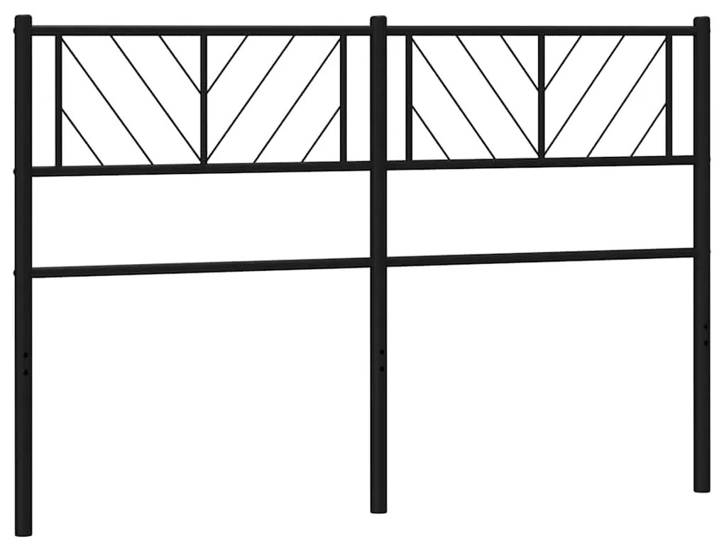 372211 vidaXL Метална табла за глава, черна, 135 см