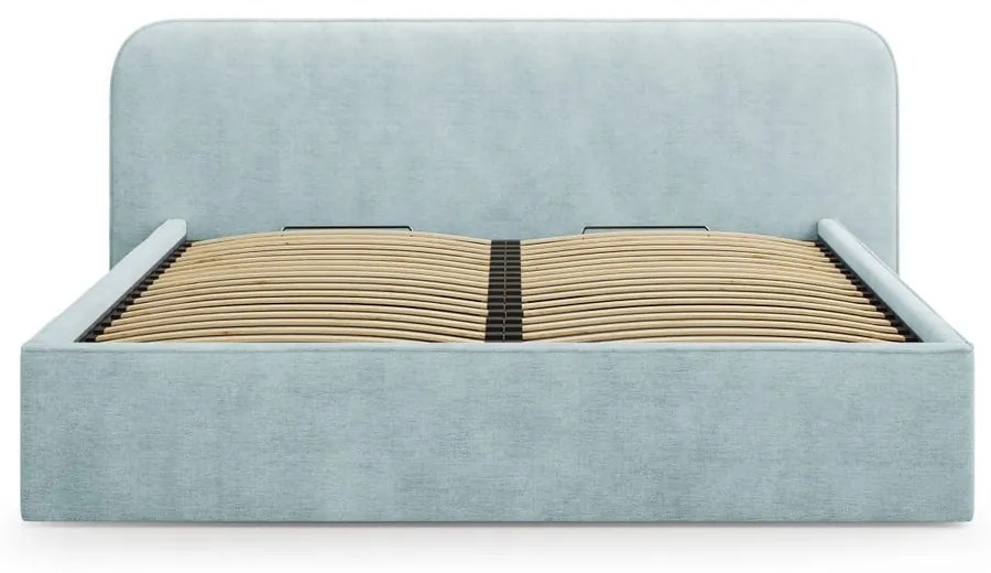 Двойно тапицирано легло с място за съхранение с включена подматрачна рамка в цвят мента 160x200 cm Elizabeth – Micadoni