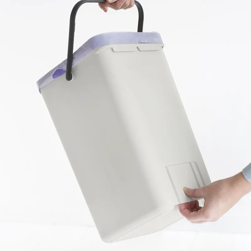 Кош за разделно събиране на боклук Brabantia Sort&Go 1005511, 12 л, Дръжка, Възможност за стенен монтаж, Светлосив