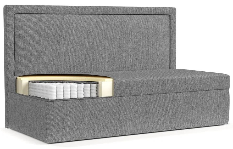 Сиво тапицирано единично легло 100x200 cm Scala – Maison de Rêve