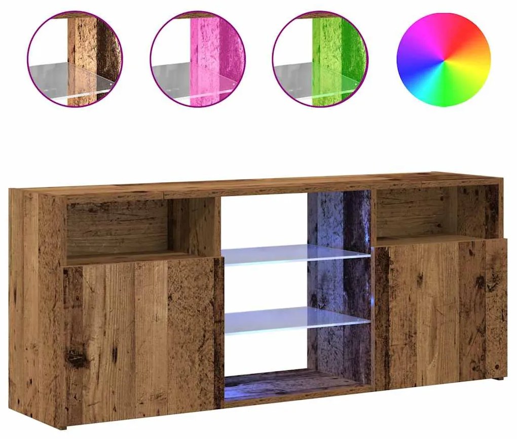 856351 vidaXL ТВ шкаф с LED осветление, 120x30x50 см, инженерно дърво