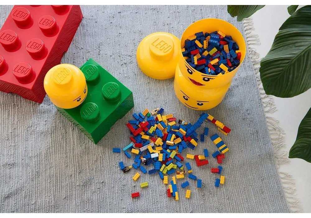 Жълта кутия за съхранение Silly, ø 10,6 cm - LEGO®