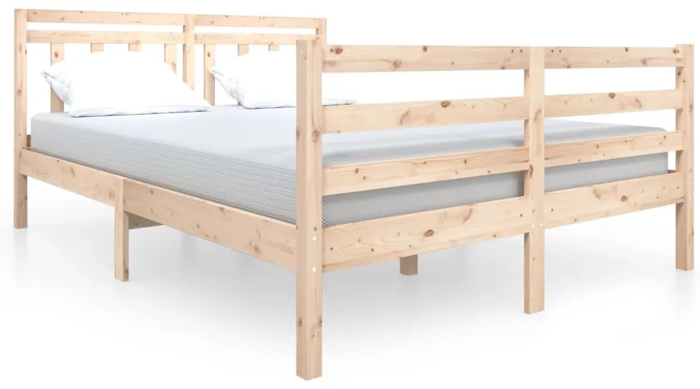 3100634 vidaXL Рамка за легло, масивно дърво, 140х190 см