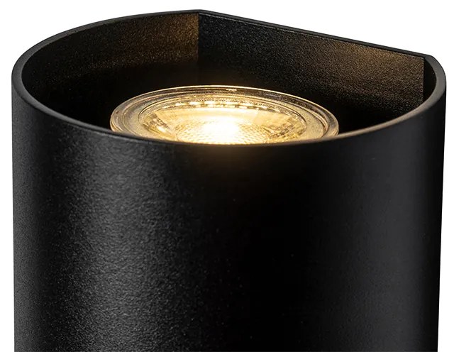 Дизайнерска стенна лампа черна кръгла GU10 50mm - Sabbir