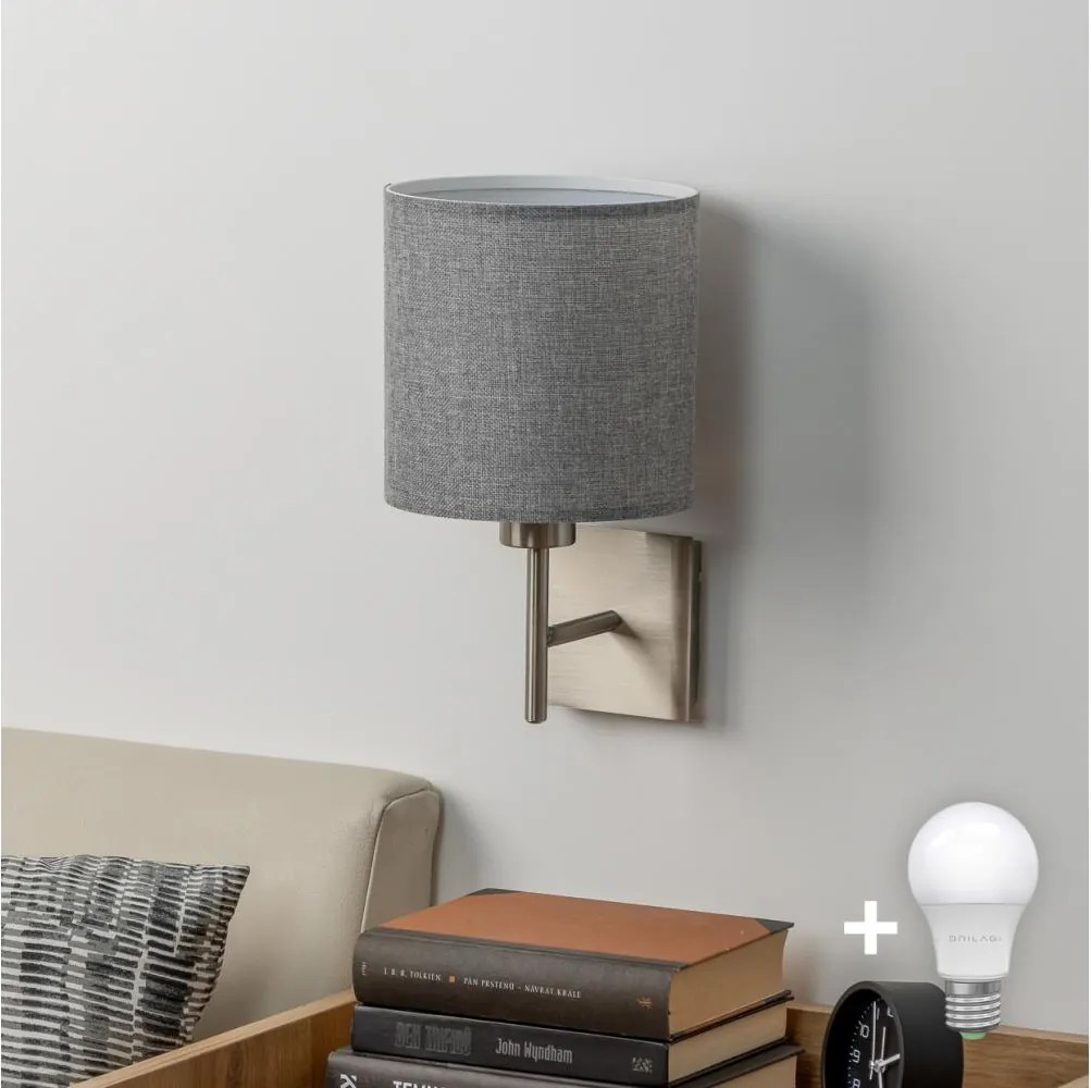 Eglo - LED  Стенно осветително тяло TUNJA 1xE27/60W/230V матов хром/сиво