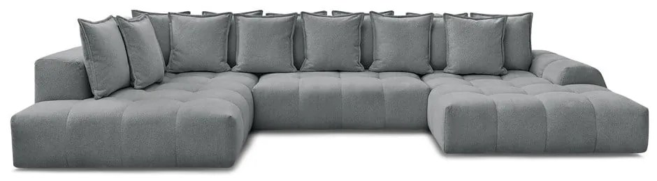 Тъмносив шенилов сгъваем/с място за съхранение ъглов диван (ляв ъгъл/U форма) Everest – Bobochic Paris