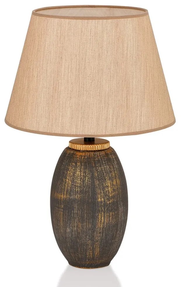 Сива/бежова настолна лампа с текстилен абажур (височина 46 cm) – Opviq lights
