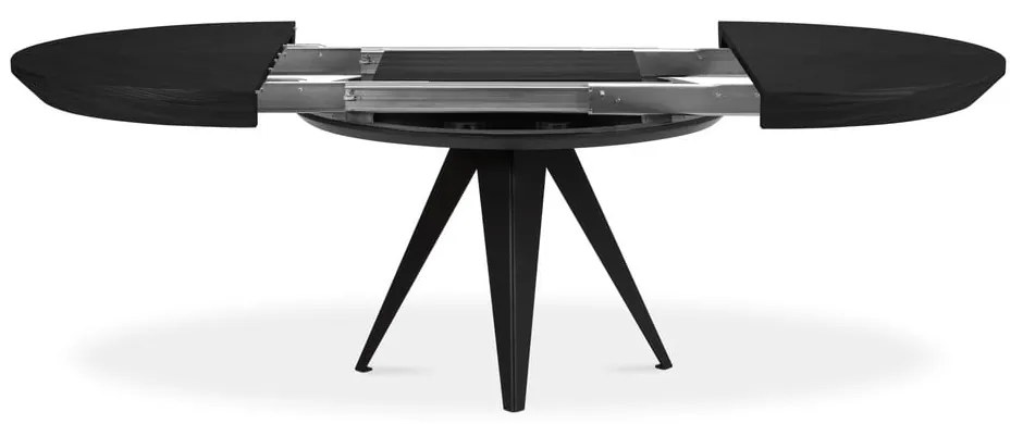 Кръгла сгъваема трапезна маса с допълнителна плоча с черен плот за маса ø 120 cm Magnus – Windsor & Co Sofas