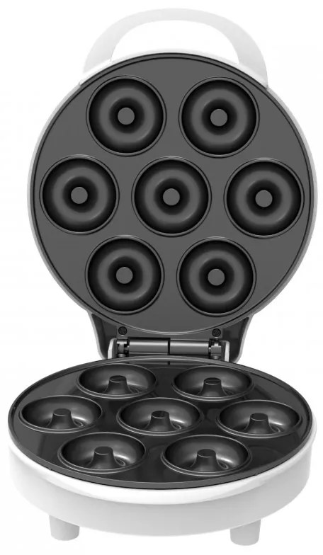 Уред за донъти Adler AD 3075, 1500W, 7 понички наведнъж, Незалепващи плочи, Бял