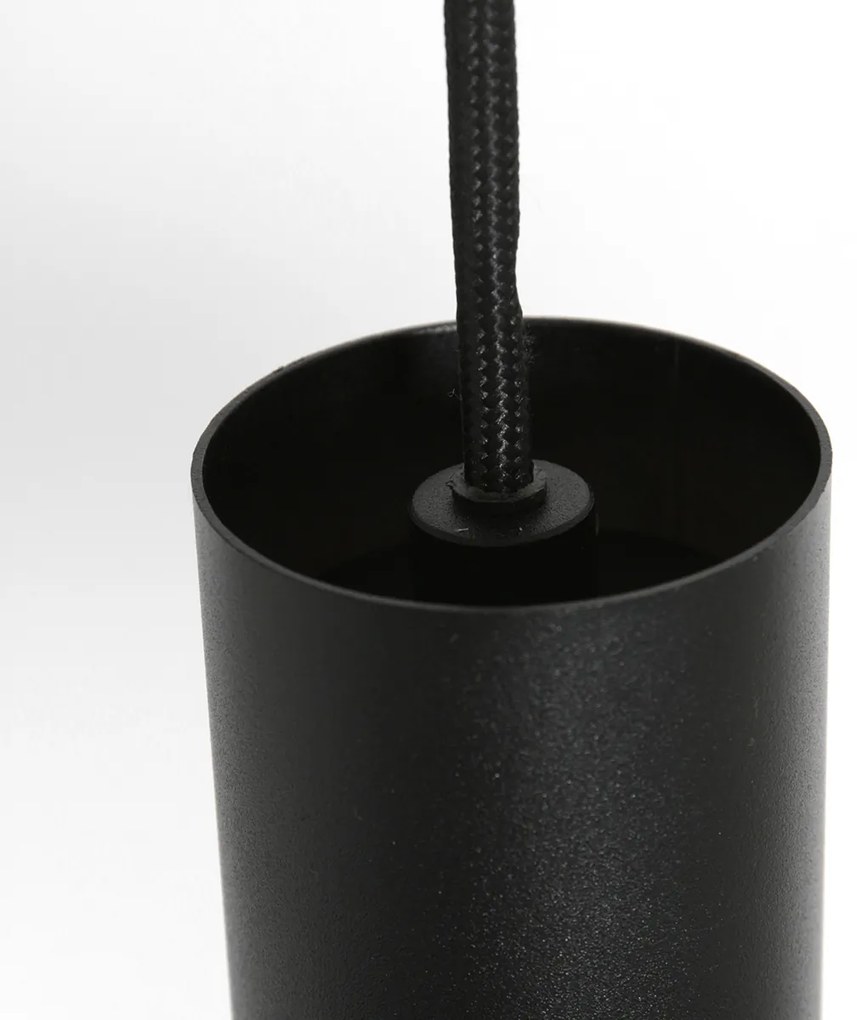 Ретро висящ полилей черен и златист със стъклен интериор - Flinter