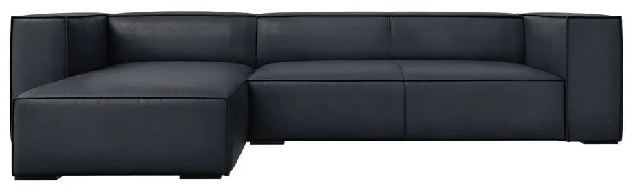 Тъмносин кожен ъглов диван (ляв ъгъл) Madame – Windsor &amp; Co Sofas