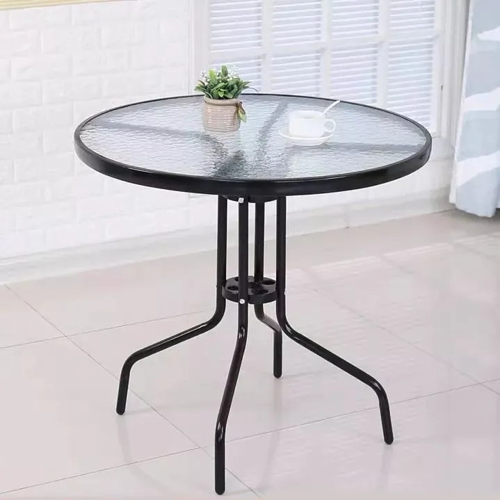 Кръгла градинска маса 80 cm от стъкло