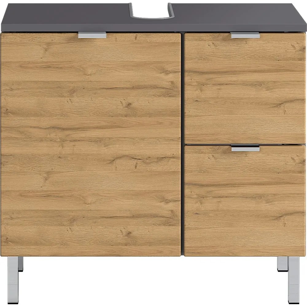 Сив шкаф под умивалника в дъб 60x56 cm Mauresa - Germania