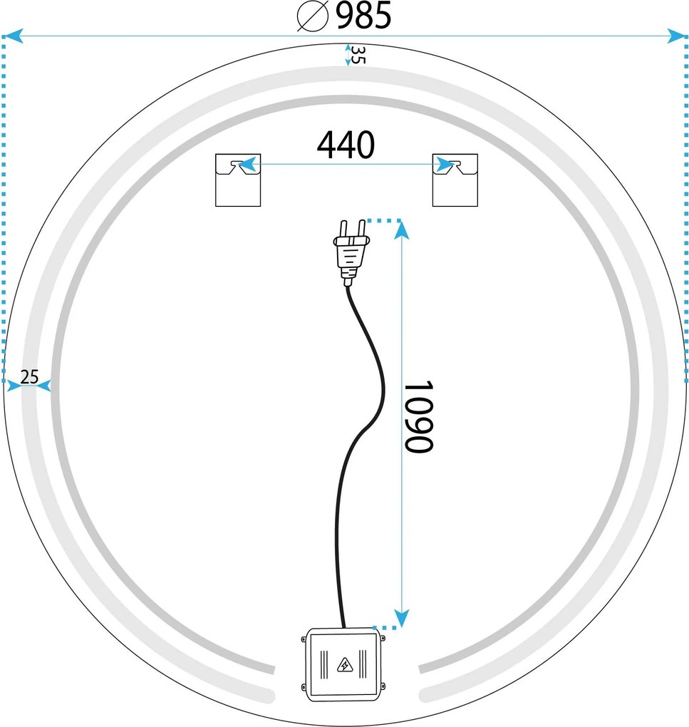 Огледало LED 100cm Modern