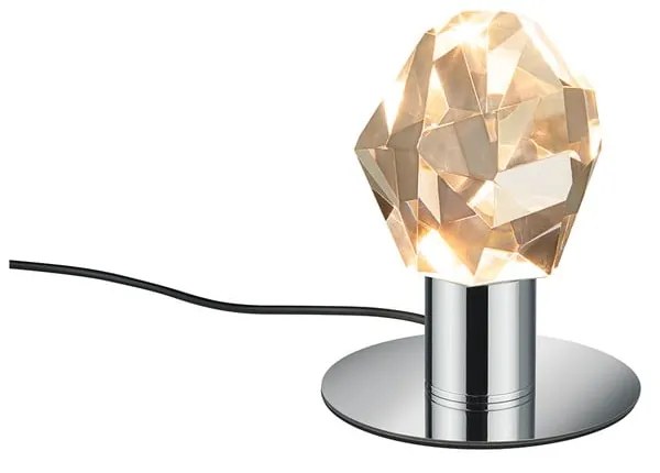 LED настолна лампа в сребрист цвят със стъклен абажур (височина 17 cm) Verano – Trio Select