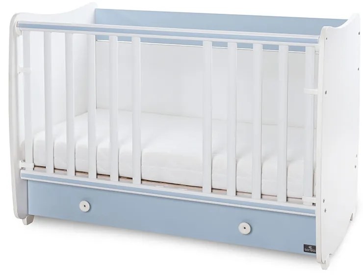 LORELLI Classic Легло-люлка 60/120 см. DREAM БЯЛО/ BABY BLUE