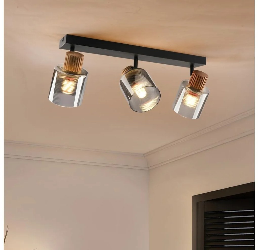 Brilagi - Точково осветително тяло HYGGE 3xE14/15W/230V черно/димчато