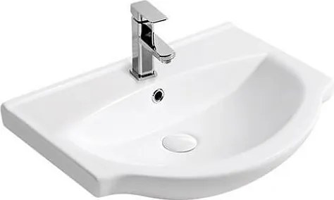 Мивка за баня 5615, Inter Ceramic, монтаж върху мебел, порцелан, бял гланц, 56х15х42см