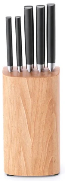 Комплект ножове 5 бр Brabantia Profile 1003298, Закалена стомана, Устойчиви на надраскване и корозия, Бук, Кафяв
