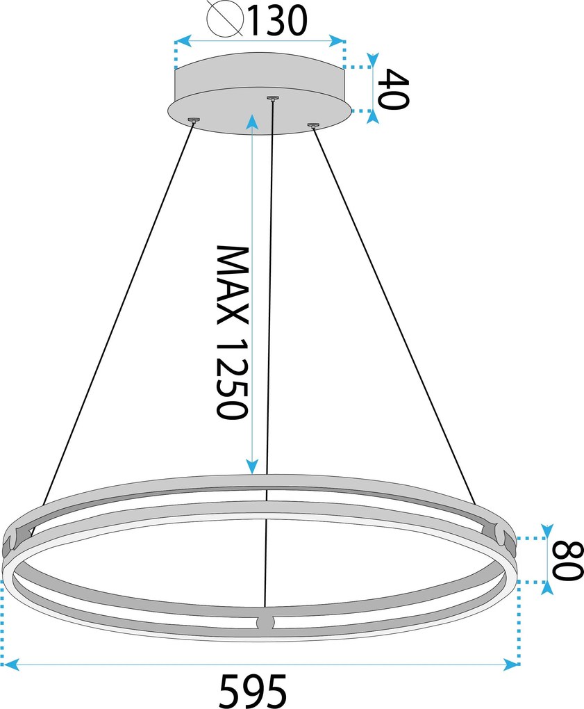 Lampa wisząca LHJ015-CP 60 CM GOLD