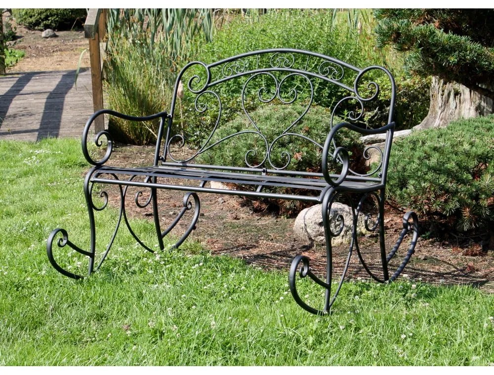 Черна метална градинска пейка Dares - Garden Pleasure