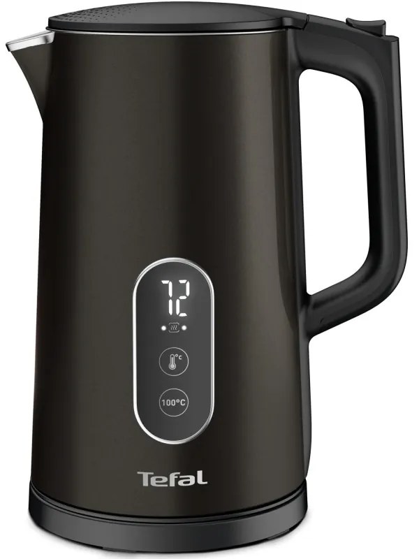 Електрическа кана Tefal KI831E10, 1800W, 1.7 л, 5 темп. нива, LED, Сензорно управление, 360°C основа, Двойни стени, Филтър против варовик, Черен