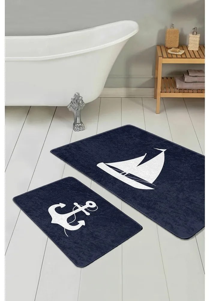 Тъмносини килими за баня в комплект 2 бр. 60x100 cm – Mila Home