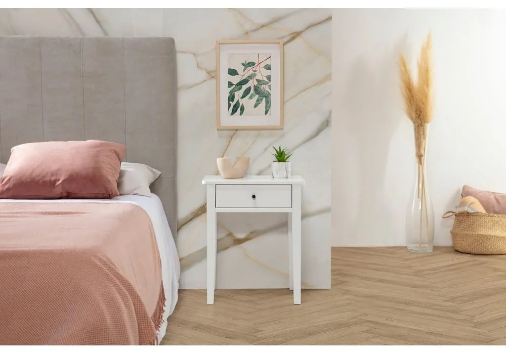 Нощно шкафче от бял бор Bart - Marckeric