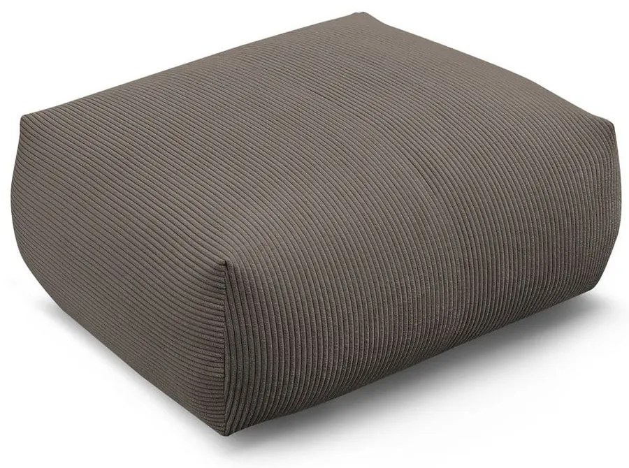 Сиво-кафява табуретка от рипсено кадифе Voltaire – Bobochic Paris
