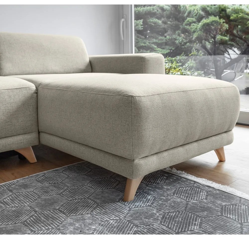 Бежов разтегателен/с място за съхранение ъглов диван Classy Sophie – Miuform