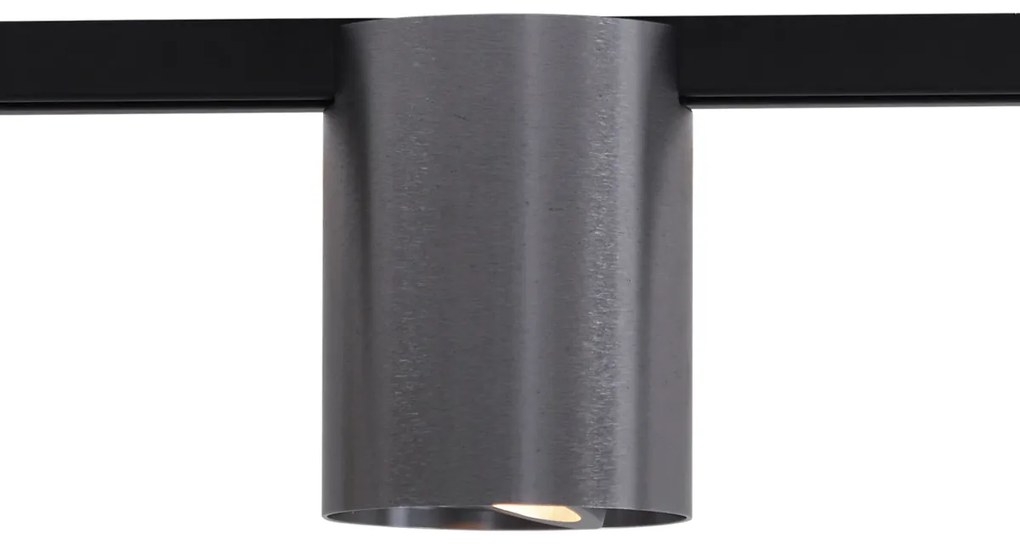 Модерен 1-фазов релсов прожектор тъмно сив метал - Iconic Rondoo Up