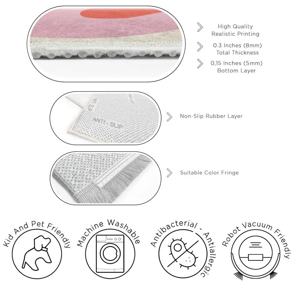 Жълто-розов килим подходящ за пране 120x180 cm Raspberry Creamsicle – Mila Home