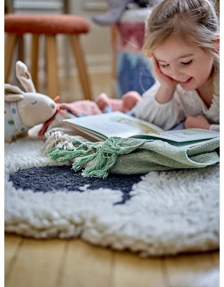 Бял вълнен детски килим ø 84 cm Dolly – Bloomingville Mini