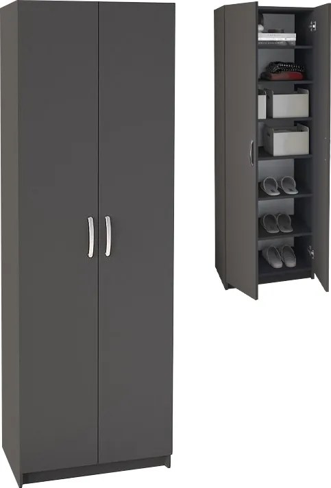 Шкаф за обувки Renso TopMebel меламин с 2 врати в антрацит 59,8x37,8x178,5cm