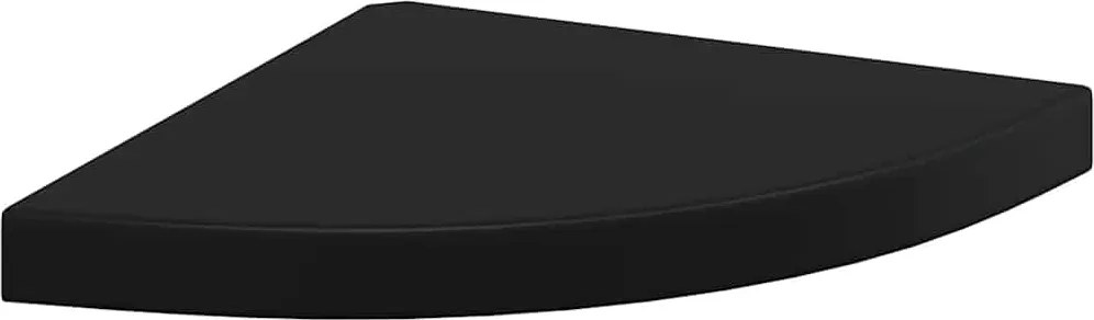 323919 vidaXL Окачен ъглов рафт, черен гланц, 35x35x3,8 см, МДФ