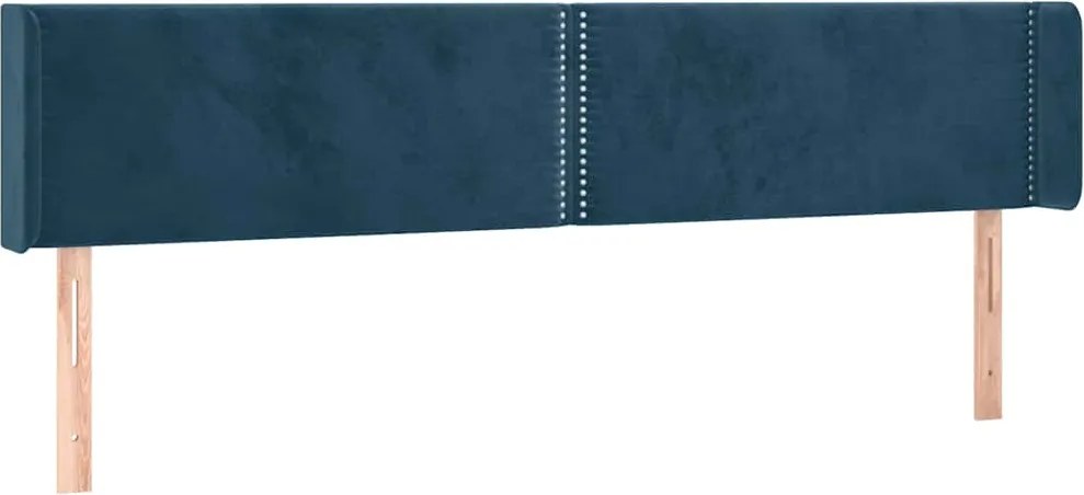3118686 vidaXL Горна табла за легло, тъмносиня, 163x16x78/88 см, кадифе