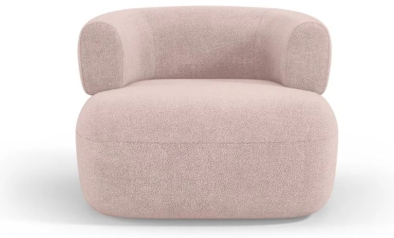 Светлорозово кресло от плат букле Jenny – Micadoni Home