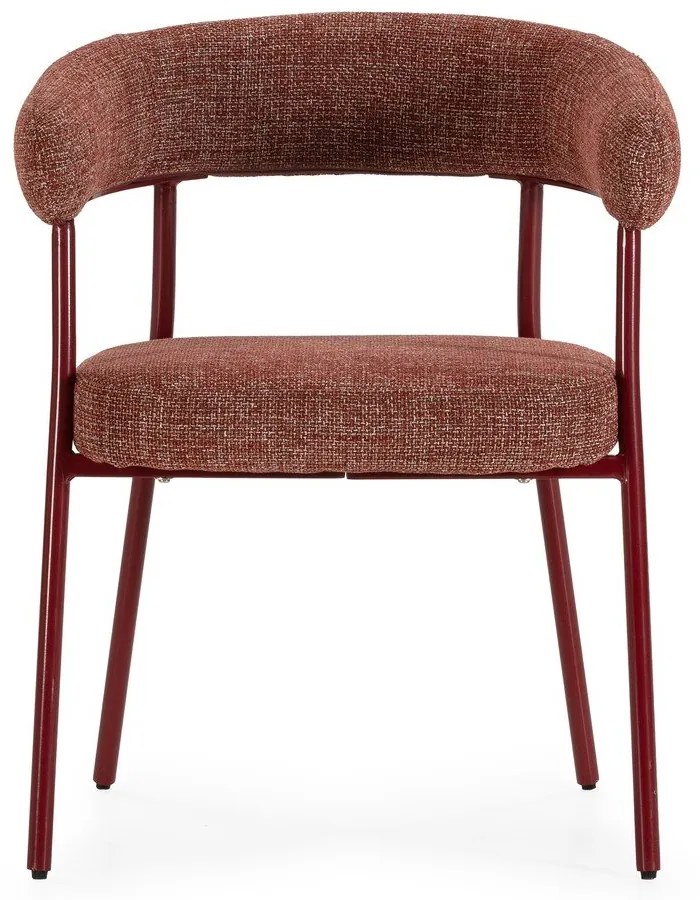 Теракотени тапицирани трапезни столове в комплект с подлакътници 2 бр. Yuri – MOME