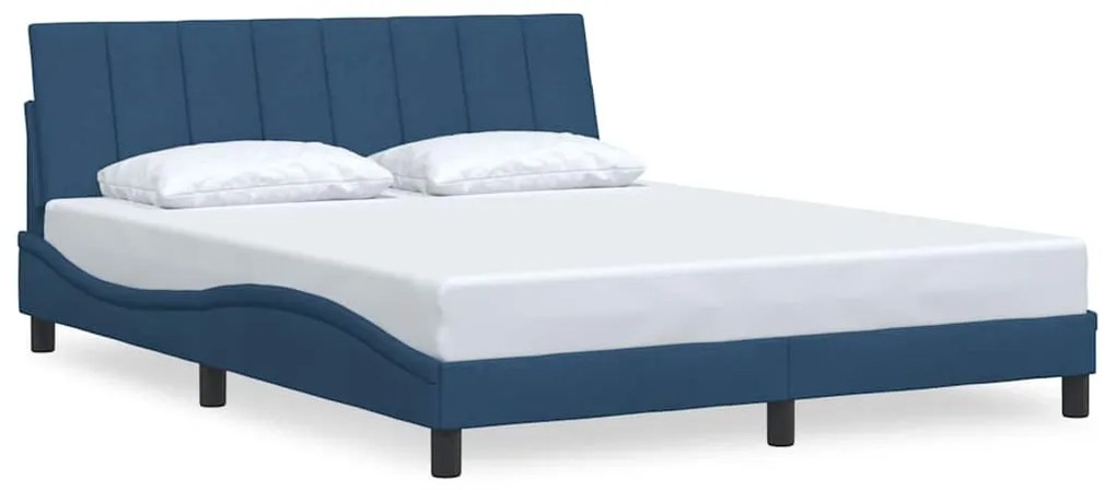 3310404 vidaXL Рамка за легло без матрак Hanko, синя, 160x200 см, плат