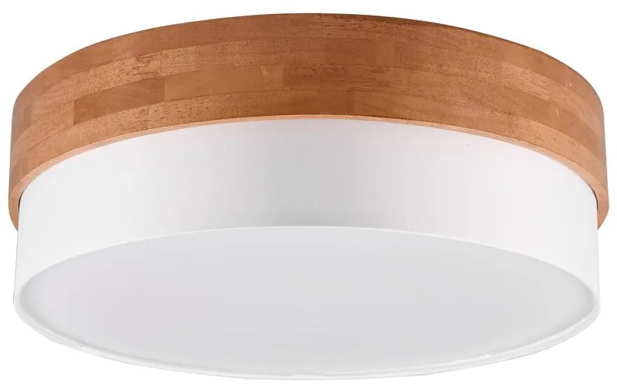 Бяло и естествено осветително тяло за таван с текстилен абажур Seasons – Trio