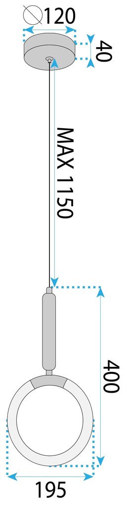 Висяща LED лампа LHJ058-CP1 Brush Gold