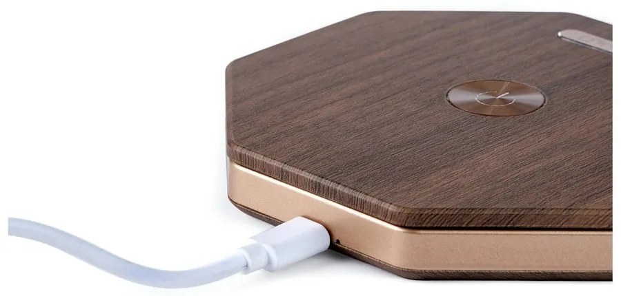 Кафява светлинна декорация с USB ø 12 cm Twist Hexagon – Gingko