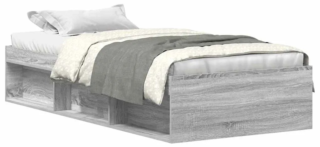 3203836 vidaXL Рамка за легло, сив сонома, 100x200 см